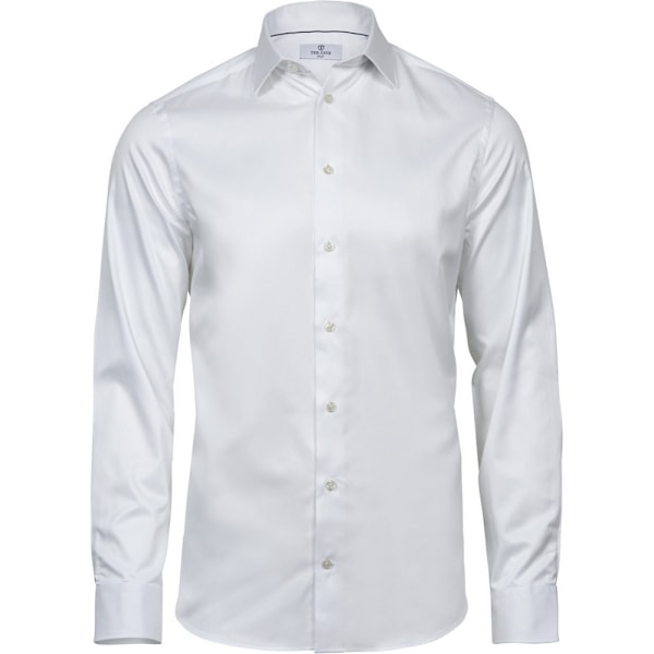 Tee Jays Herr Lyxig Slim Fit Skjorta M Vit White M