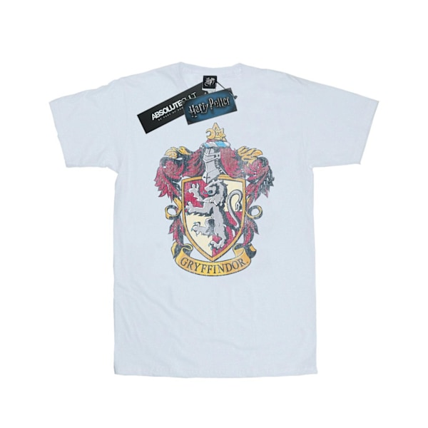 Harry Potter Dam/Kvinnor Gryffindor Distressed Crest Bomull B White S