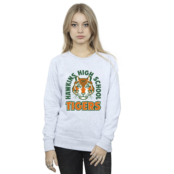 Netflix Dam/Damer Stranger Things Hawkins Arch Tiger Sweatshirt Sports Grey M