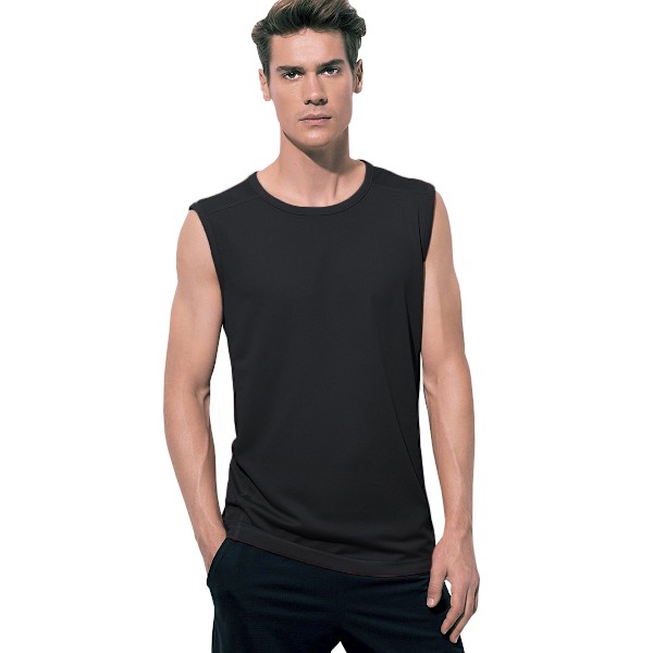 Stedman Mens Active 140 Sleeveless Tee L Black Opal Black Opal L