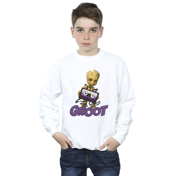 Guardians Of The Galaxy Boys Groot Casette Sweatshirt 5-6 år White 5-6 Years