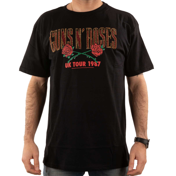 Guns N Roses Unisex Vuxen 87 Tour Dekorerad T-shirt L Svart Black L