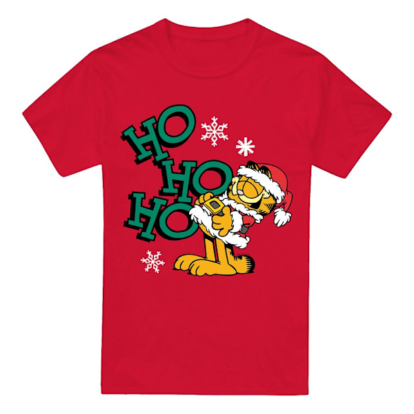 Garfield Herr Ho Ho Ho Jul T-shirt L Röd Red L