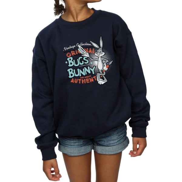 Looney Tunes Flickor Vintage Bugs Bunny Sweatshirt 7-8 År Marinblå Navy Blue 7-8 Years