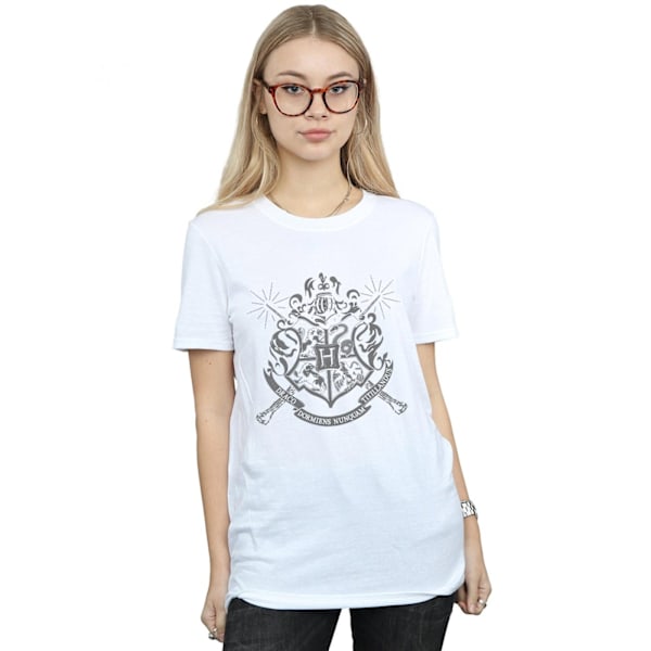 Harry Potter Dam/Kvinnor Hogwarts Badge Wands Bomull Boyfrien White S