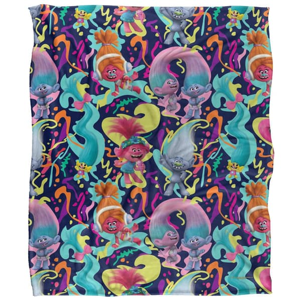 Trolls Trippy Silky Mönstrad Mjuk Filt En Storlek Multi Multicoloured One Size