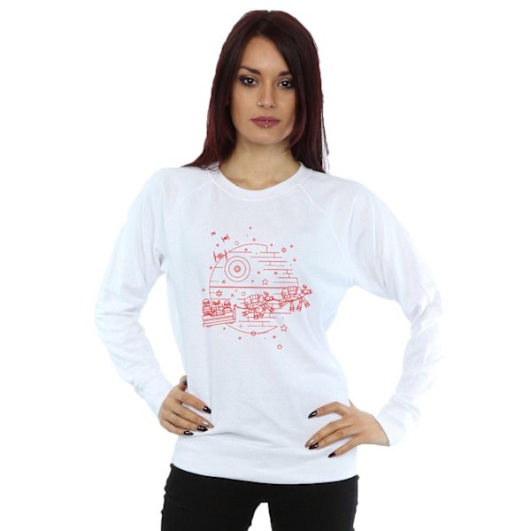 Star Wars Dam/Damer Död Stjärnan Sleigh Sweatshirt XL Vit White XL