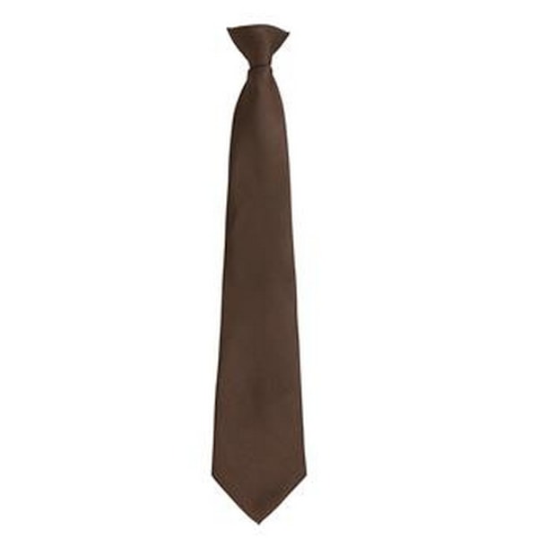 Premier Mens Fashion ”Colours” Work Clip On Tie One Size Brun Brown One Size