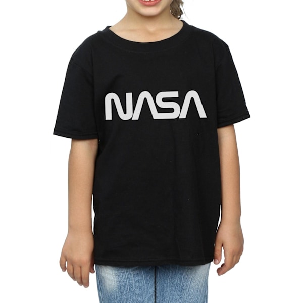 NASA Girls Modern Logo Bomull T-shirt 5-6 år Svart Black 5-6 Years