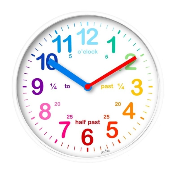 Acctim Wickford Childrens/Kids Time Teach Clock 20cm Vit White 20cm