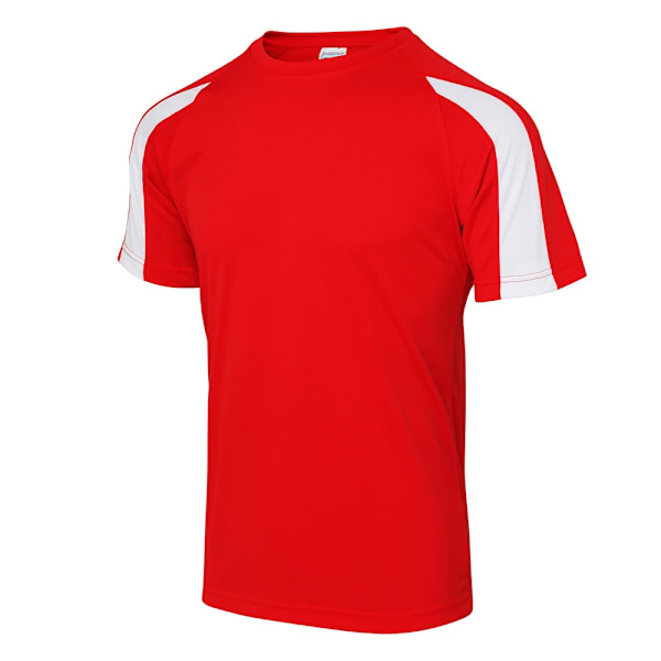 AWDis Cool Herr Kontrast Fukttransporterande T-shirt S Eldröd/Ar Fire Red/Arctic White S
