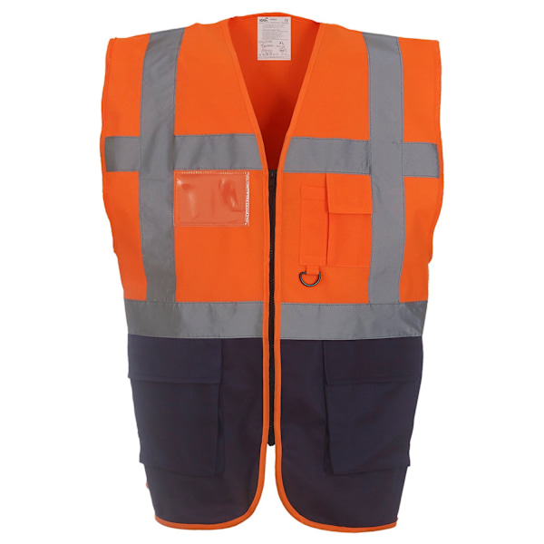 Yoko Unisex Adult Executive Hi-Vis Waistcoat M Orange/Navy Orange/Navy M