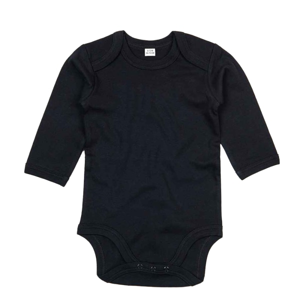 Babybugz Baby Organic Long-Sleeved Bodysuit 6-12 Months Black Black 6-12 Months
