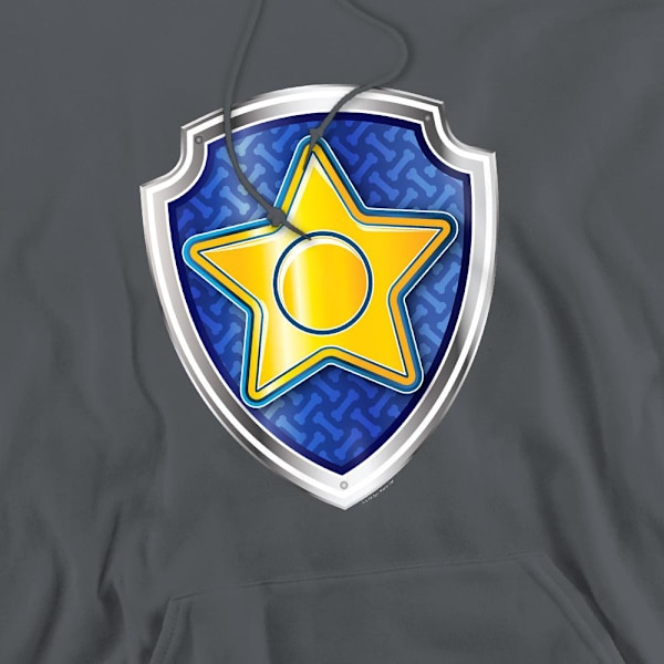 Paw Patrol Herr Chase Badge Hoodie L Gråmelerad Charcoal L
