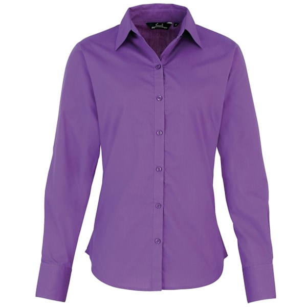 Premier Dam/Kvinnor Poplin Långärmad Blus 18 Rich Violet Rich Violet 18
