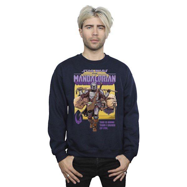 Star Wars Herr The Mandalorian Mer Än Jag Skrev På Mig Tröjor Navy Blue 4XL