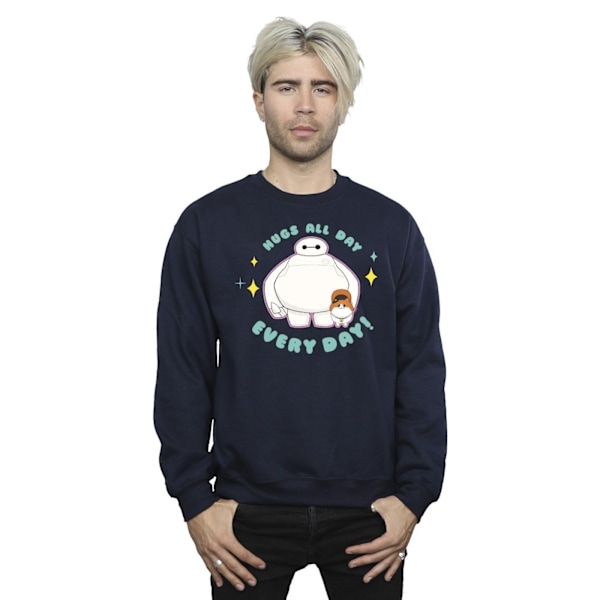 Disney Herr Big Hero 6 Baymax Kramar Varje Dag Sweatshirt S Marinblå B Navy Blue S