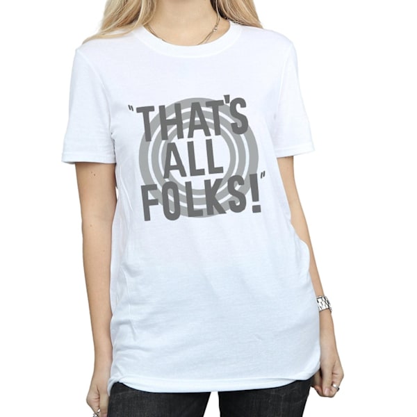 Looney Tunes Dam/Damer Det Är Allt Folk Text Bomull Pojkvän White XL