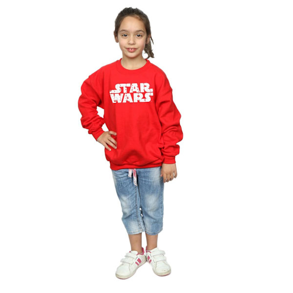 Star Wars Jultröja med logotyp för flickor, 7-8 år, röd Red 7-8 Years