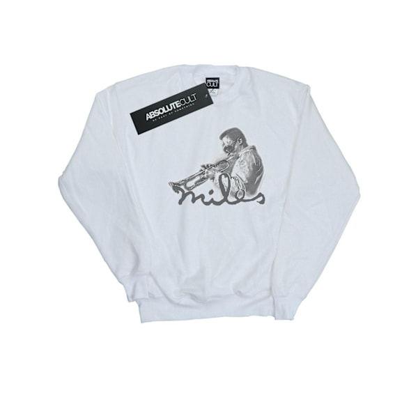 Miles Davis Herr Profil Skiss Sweatshirt 3XL Vit White 3XL