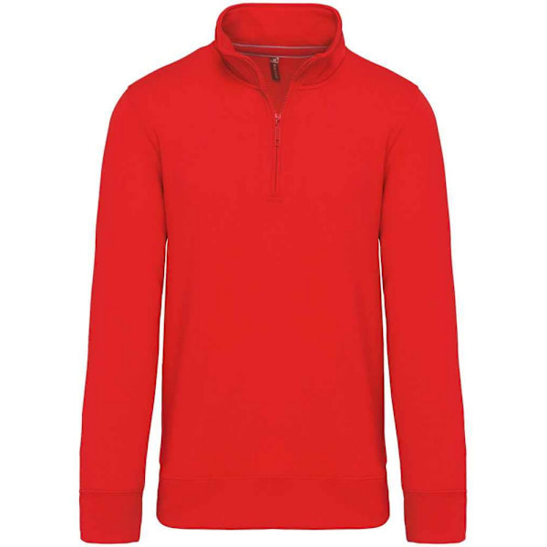 Kariban Herr Zip Neck Sweatshirt L Röd Red L