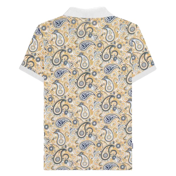 Lambretta Herr SS25 Paisley Märkes Polo Tröja XXL Vit/Marinblå White/Navy XXL
