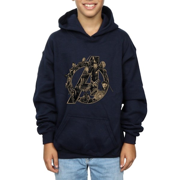 Marvel Boys Avengers Infinity War Marvel Logo Hoodie 9-11 år Navy Blue 9-11 Years