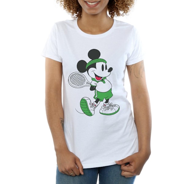 Disney Dam/Kvinnor Mickey Mouse Tennis Bomull T-Shirt XXL Vit White XXL