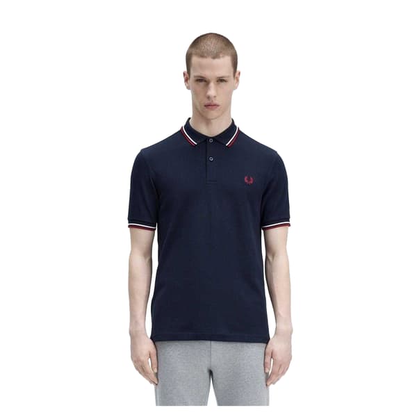 Fred Perry Långärmad Pikétröja för Herr L Marinblå Navy L