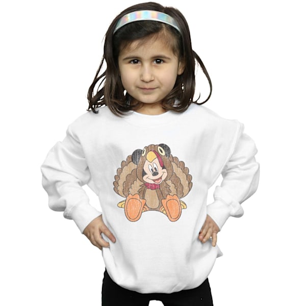 Disney Flickor Musse Pigg Thanksgiving Kalkon Kostym Tröja White 9-11 Years