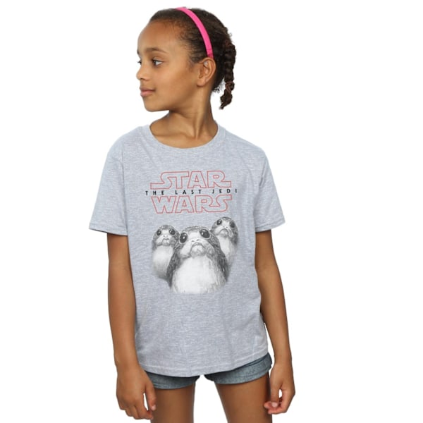 Star Wars Girls The Last Jedi Porgs Bomull T-shirt 9-11 år S Sports Grey 9-11 Years