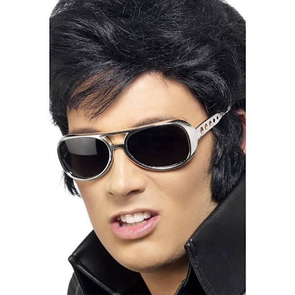Smiffys Unisex Vuxen Shades Elvis Presley Rekvisita One Size Silver/ Silver/Black One Size