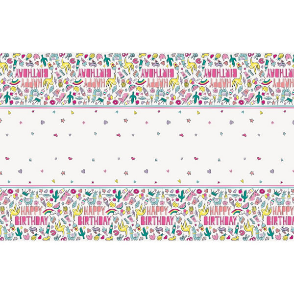Unik fest Favorit saker plast rektangulär grattis på födelsedagen White/Multicoloured One Size