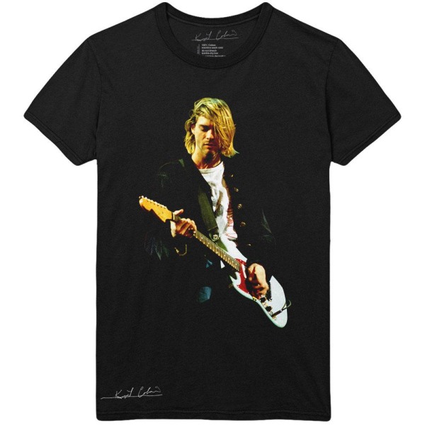 Kurt Cobain Unisex Vuxen Gitarr bomull T-shirt S Svart Black S