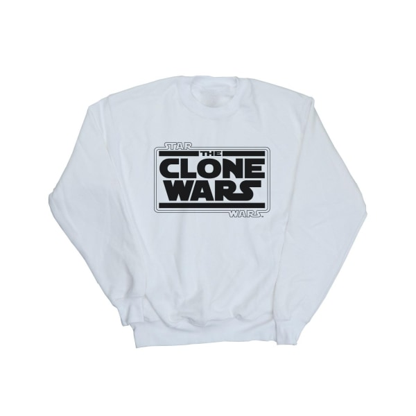 Star Wars Dam/Dam Clone Wars Logo Sweatshirt XL Vit White XL