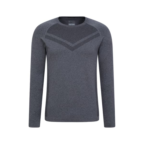Mountain Warehouse Ventina Seamless Base Layer Topp för Herrar S-M Kolgrå Charcoal S-M
