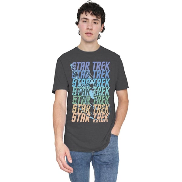 Star Trek Unisex Vuxen Enterprise Multi Logo T-Shirt M Gråmelerad Charcoal M