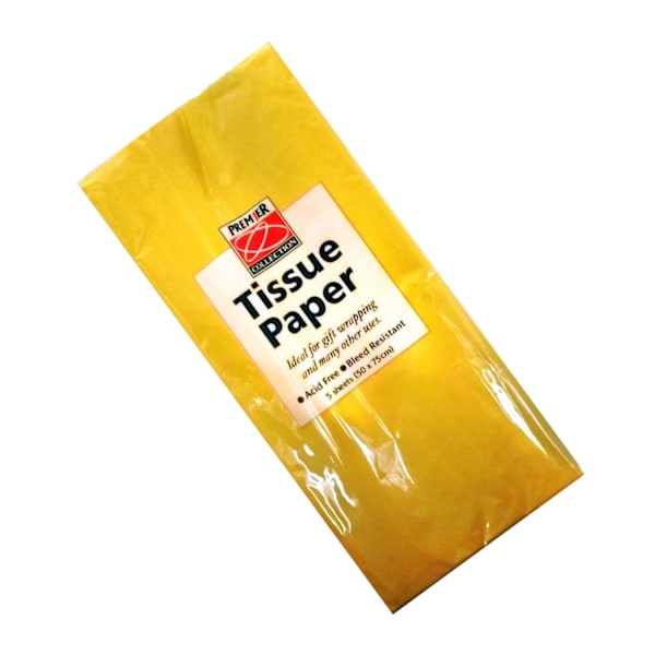 Premier enfärgat silkespapper (5-pack) One Size Gul Yellow One Size