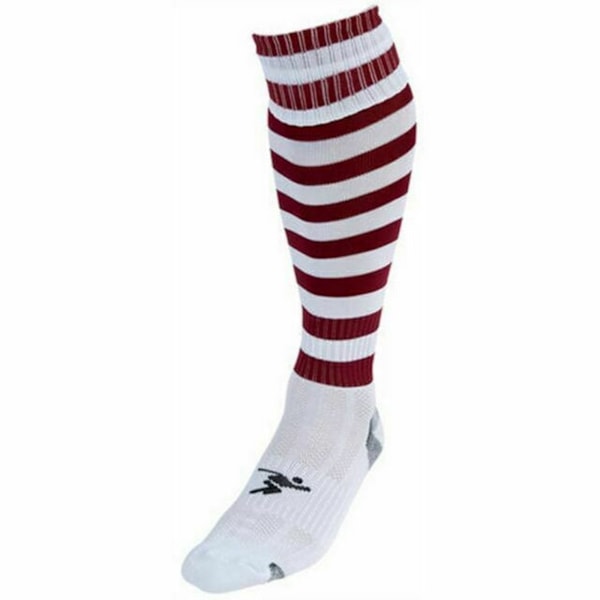 Precision Unisex Vuxen Pro Randiga Fotbollsstrumpor 7 UK-12 UK Whi White/Maroon 7 UK-12 UK