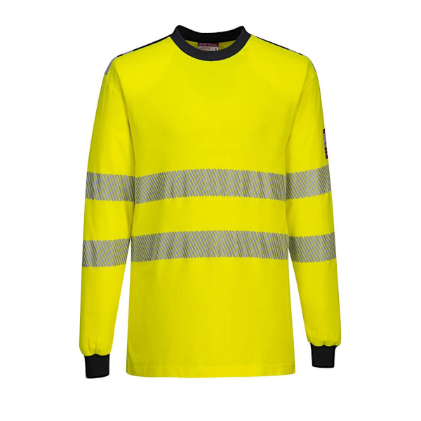 Portwest Herr PW3 Flamskyddad Varsel Långärmad T-shirt L Yellow/Navy L