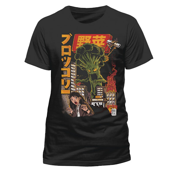 Ilustrata Unisex Broccozilla T-shirt med korta ärmar, S, svart Black S