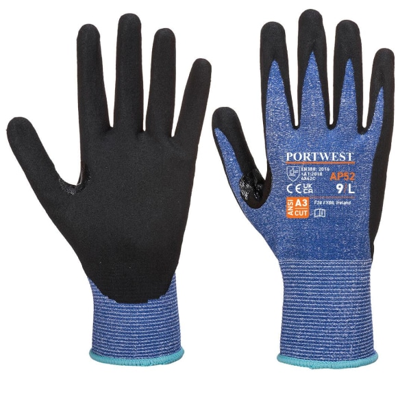 Portwest Unisex Adult AP52 Dexti Ultra Cut Resistant Gloves XL Blue/Black XL