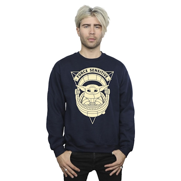 Star Wars The Mandalorian Grogu Force Sensitive Sweatshirt för män Navy Blue L