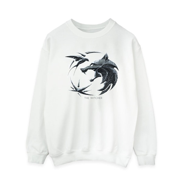 Netflix Dam/Kvinnor The Witcher Wolf Logo Sweatshirt L Vit White L