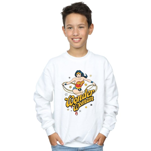 DC Comics Boys Wonder Woman Stars Sweatshirt 7-8 år Vit White 7-8 Years