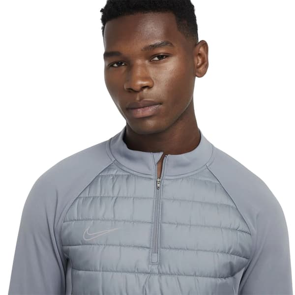 Nike Herr Warrior Thermal Mock Neck Vintertröja S Grå/Si Grey/Silver S