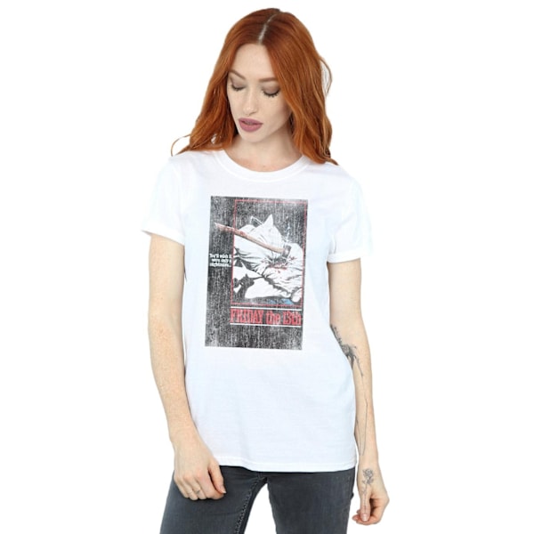 Fredag den 13:e Dam/Dam Distressed Axe Poster Bomull Pojkvän White M