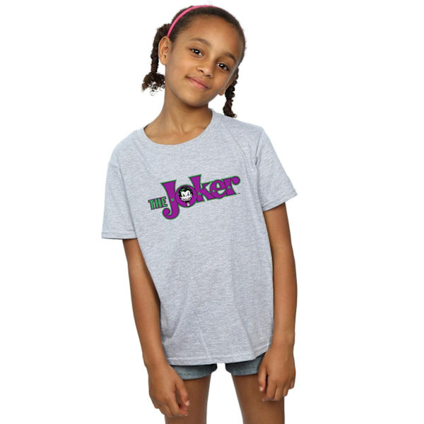 DC Comics Girls The Joker Text Logo Bomull T-shirt 5-6 år Sp Sports Grey 5-6 Years