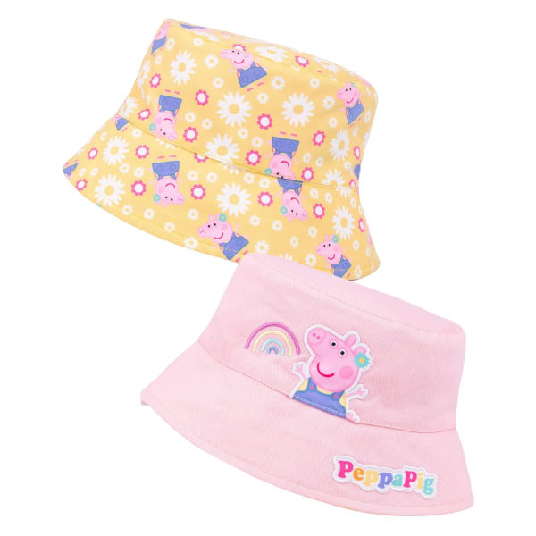 Greta Gris Girls Vändbar Bucket Hat One Size Rosa/Gul Pink/Yellow One Size