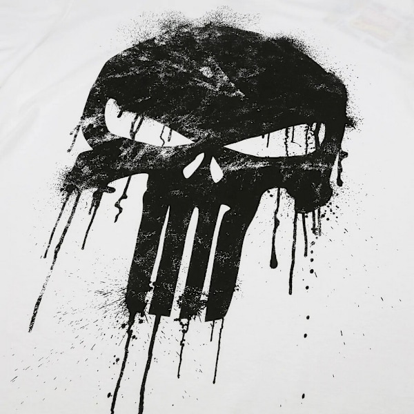 The Punisher Herr T-shirt Skalle L Vit White L